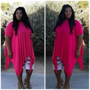 ONE SIZE FUSCHIA PONCHO TOP
